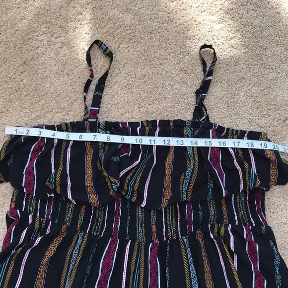 TORRID 3X black multi ruffled smocked dress - Picture 6 of 9